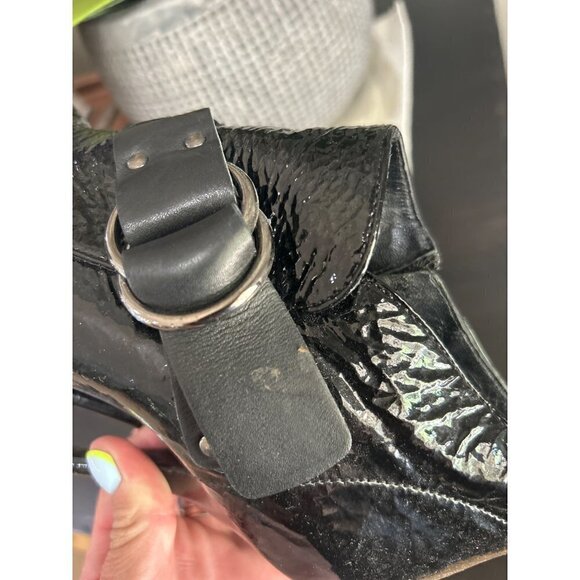 Givenchy Patent Leather Peep Toe Ankle Booties Black Womens Size 7 - Picture 9 of 11